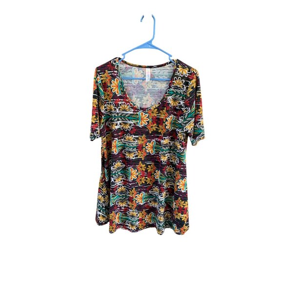 Lularoe Womens Size Large Round Neck Perfect Tee T Shirt Tshirt  Short Sleeve Mu - Picture 1 of 5